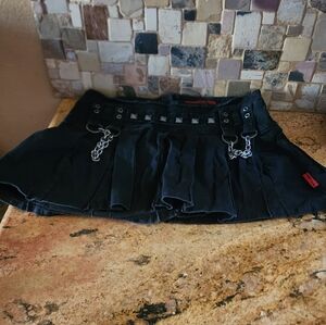 Tripp NYC Black Mini Skirt with Chain Detail